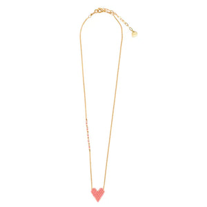 Mishky - Necklace - Heartsy Pendant (Pink) #11302