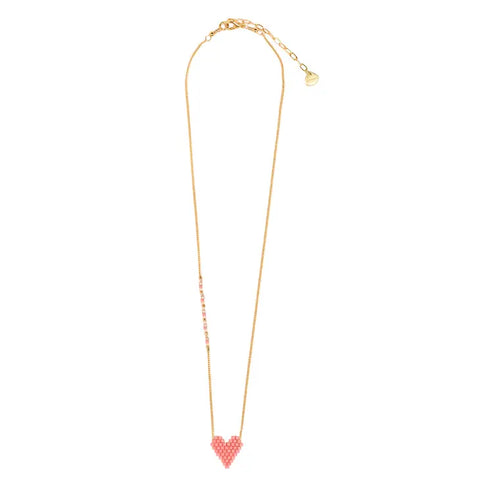 Mishky - Necklace - Heartsy Pendant (Pink) #11302