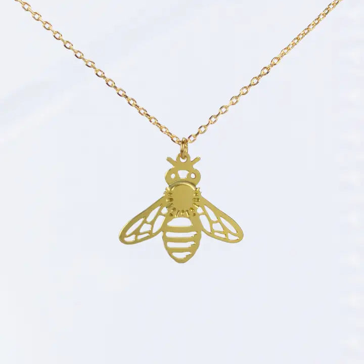 A Tea Leaf - Necklace - Honeybee (Gold) #ATL-N-252