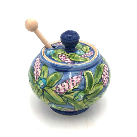 Susan & Peter Stark - Ceramic Lidded Honey Jar (Blue)