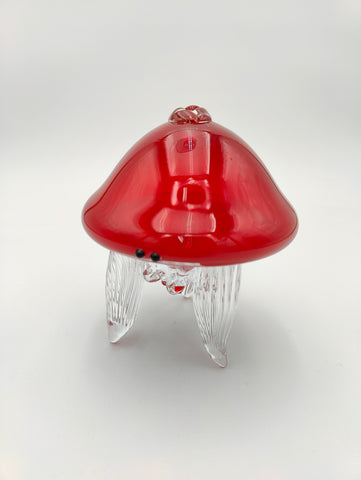 Catherine Labonte - Colored Glass Sculpture - Jellyfish (Translucent Red) #1