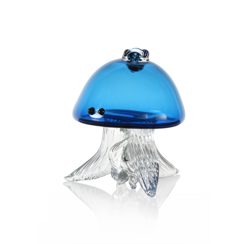 Catherine Labonte - Colored Glass Sculpture - Jellyfish (Translucent Blue) #4