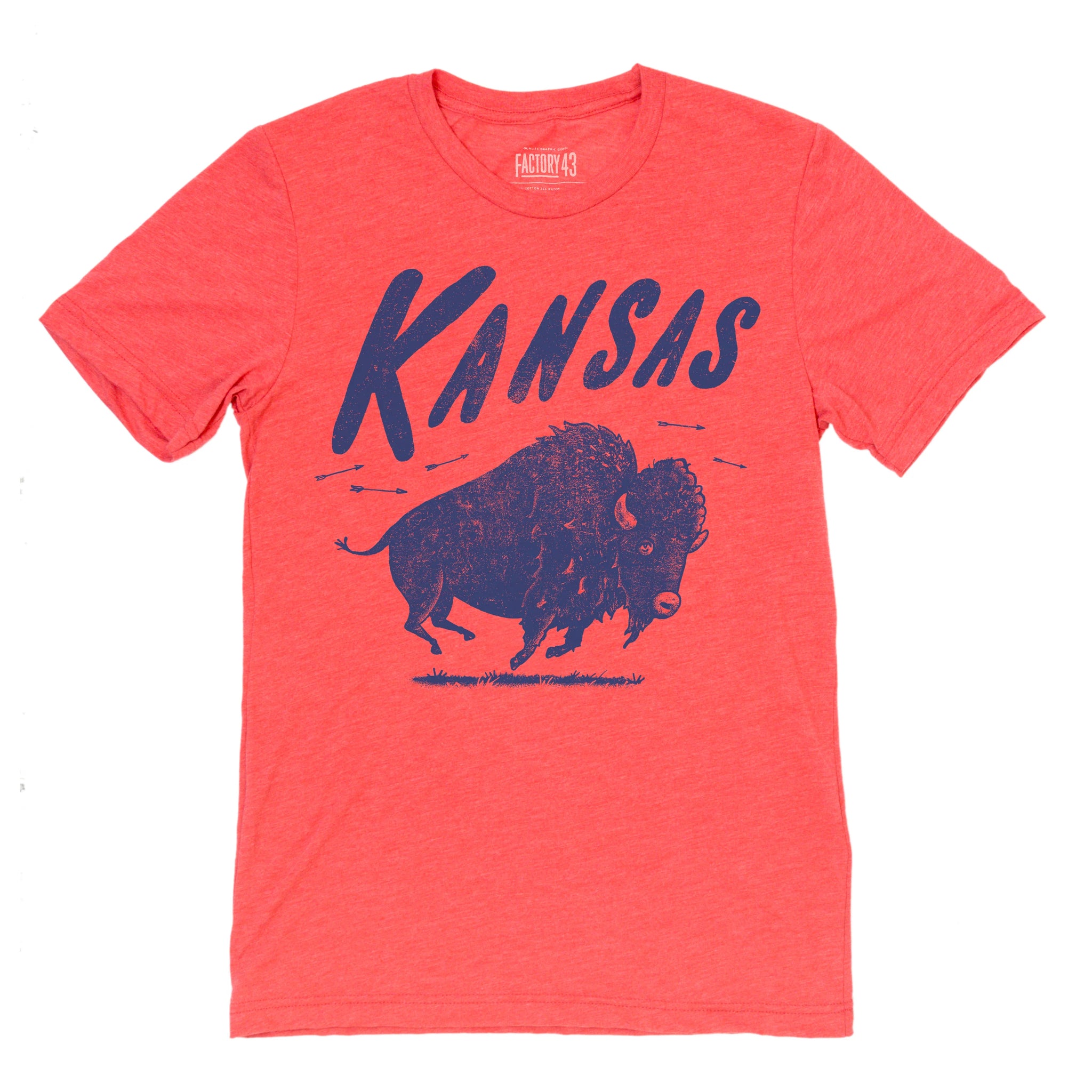 Factory 43 - Printed T-Shirt - 'Kansas Buffalo' (Assorted Sizes)