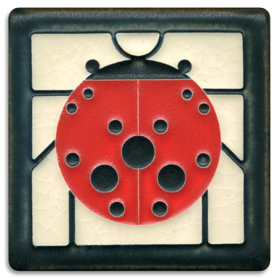 Motawi Tileworks - 4"x4" Tile - Ladybug (White) #4475