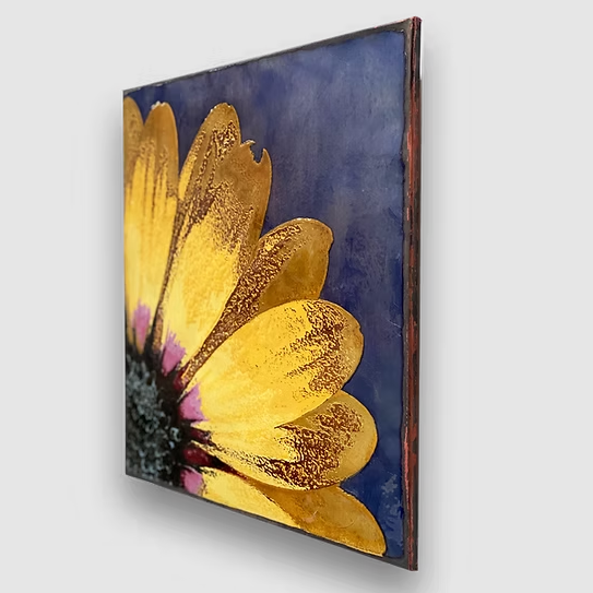 Llew - Spiritiles - Glass Over Copper - Special Edition Large Tile - "Lemon Symphony" #HLL-005