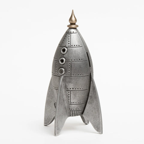 Nelles Studios - Cast Bronze Sculpture - Mars Rocket Coin Bank #927