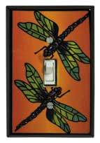 All Fired Up - Single Switchplate - "Multicolor Dragonfly" #CO137S