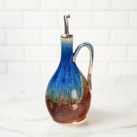 Blanket Creek Pottery - Oil Bottle (Amber Blue)