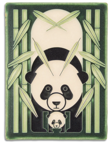 Motawi Tileworks - 6"x 8" Tile - 'Panda Panda' (Green) #6880
