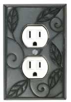 All Fired Up - Plug Receptacle Cover - "Metallic Leaves" #AG205