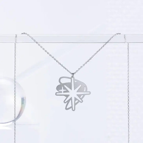 A Tea Leaf - Necklace - Retro Starburst (Silver) #ATL-N-226-STA