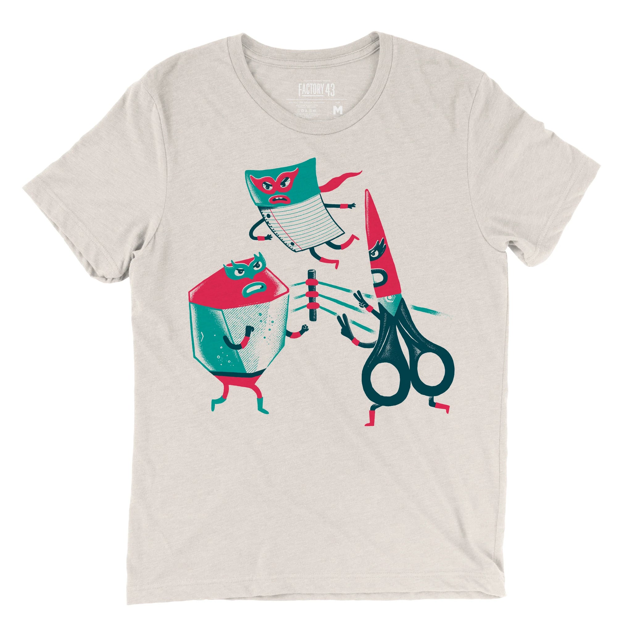 Factory 43 - Printed T-Shirt - 'Rock, Paper, Scissors' (Assorted Sizes)