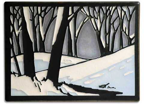 Motawi Tileworks - 6"x 8" Tile - 'Snowscape' (Twilight) #6819