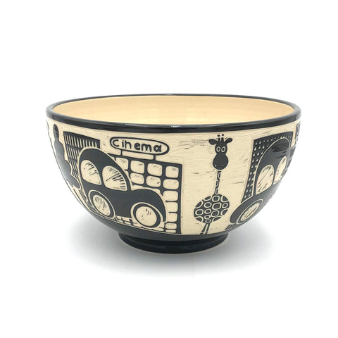 Jennifer Falter - Large Serving Bowl (Giraffe in the City)