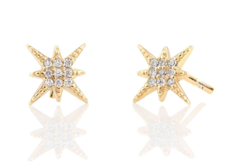 Nations - Earrings - Star Crystal Stud (18K Gold Vermeil) #E-PAVE-STR-G