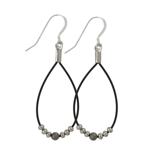 High Strung Studios - Earrings - Stardust Teardrop - Small (Black) #EABT96SM