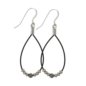 High Strung Studios - Earrings - Stardust Teardrop - Small (Black) #EABT96SM