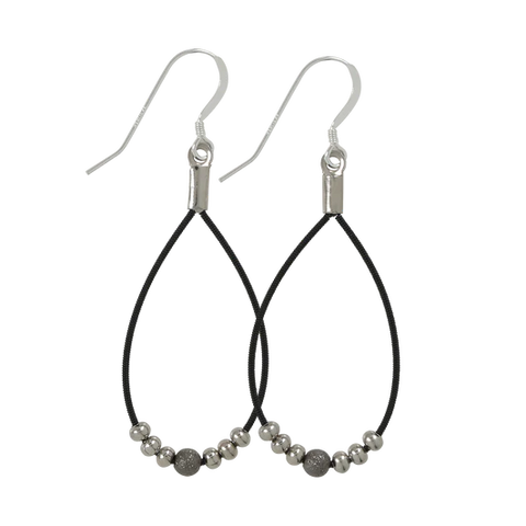 High Strung Studios - Earrings - Stardust Teardrop - Small (Black) #EABT96SM