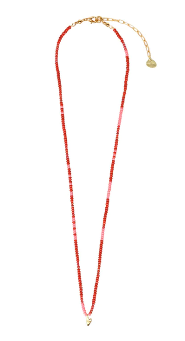 Mishky - Necklace - Summer Love Adjustable Pendant (Coral, Pink, Love) #11652