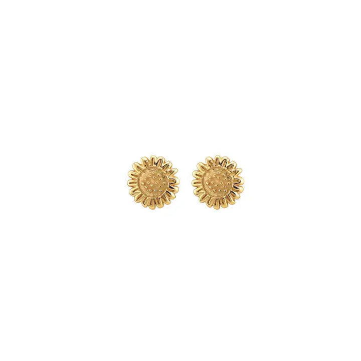 Kris Nations - Earrings - Sunflower Studs (18K Gold Vermeil) #E843-G