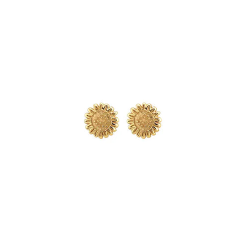 Kris Nations - Earrings - Sunflower Studs (18K Gold Vermeil) #E843-G