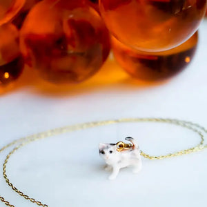 Peter + June - Necklace - Hand-Painted Porcelain Pendant (Doc 'Pawliday' Cat)