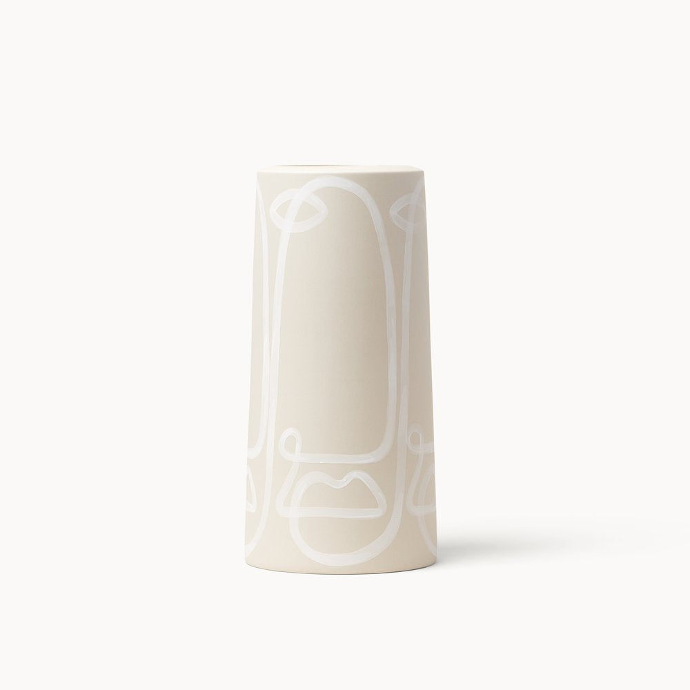 Franca NYC - Ceramic Pillar Vase - Small (Sand Cara) #PV-S-SND-CARA