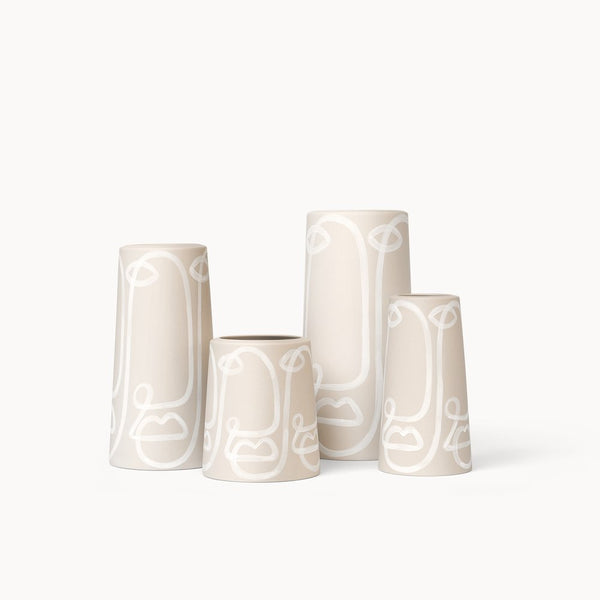 Franca NYC - Ceramic Pillar Vase - Small (Sand Cara) #PV-S-SND-CARA