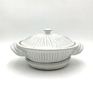 Coburn - Veggie Steamer with Tray (Fluted White)