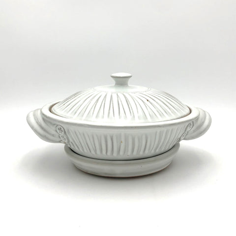 Coburn - Veggie Steamer with Tray (Fluted White)