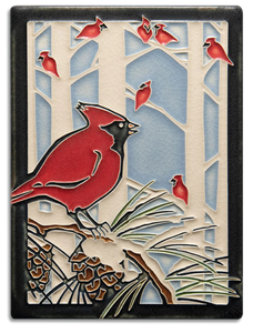 Motawi Tileworks - 6"x 8" Tile - Winter Cardinals (Standard) #6811