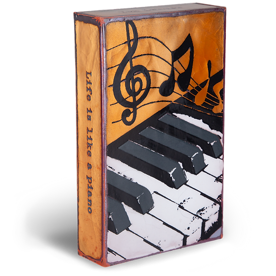 Llew - Spiritiles - Glass Over Copper - "Tickled Ivory" #003