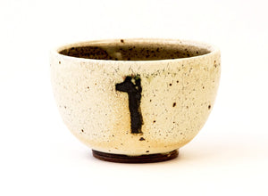 Falter - bowl stoneware - white with number 1