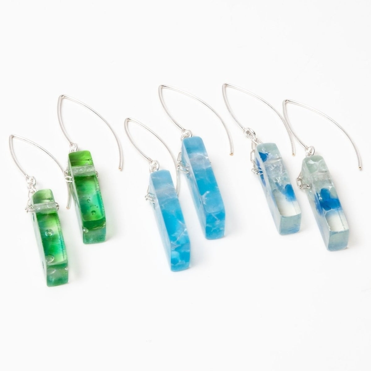 Smart Glass Recycled Jewelry - Earring - Mosaic Stiletto - Assorted Colors - (MStilB0009)