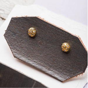 Original Hardware - Earrings - Mini Round Pavé Diamond Studs (Gold Plated) #10272