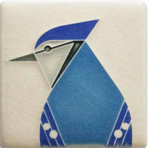 Motawi Tileworks - Tile 3"x3" - Blue Jay (Cream)