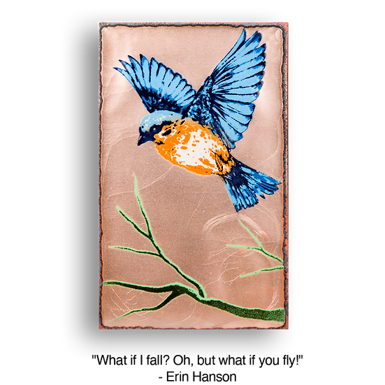 Llew - Spiritiles - Glass Over Copper - "Take Off!" #164