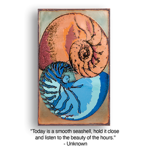 Llew - Spiritiles - Glass Over Copper - "Nautilus" #201 (RETIRED)