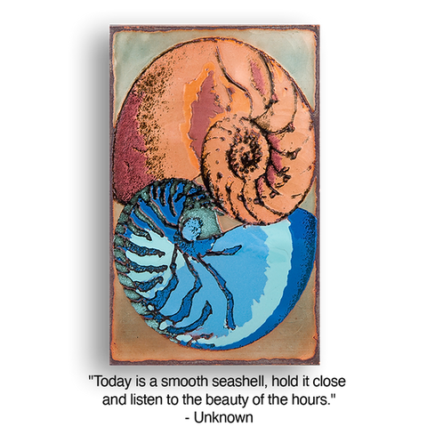 Llew - Spiritiles - Glass Over Copper - "Nautilus" #201 (RETIRED)