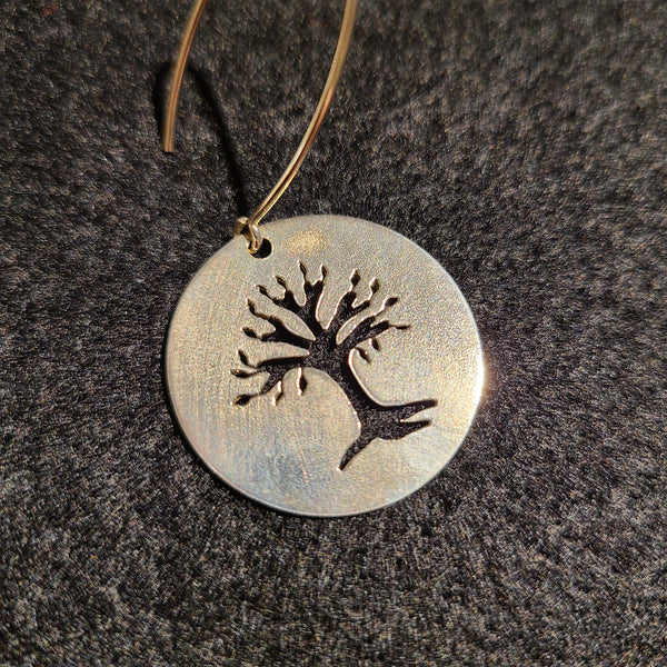Dulces Jewelry - Earrings - Circle w/ Tree Cutout