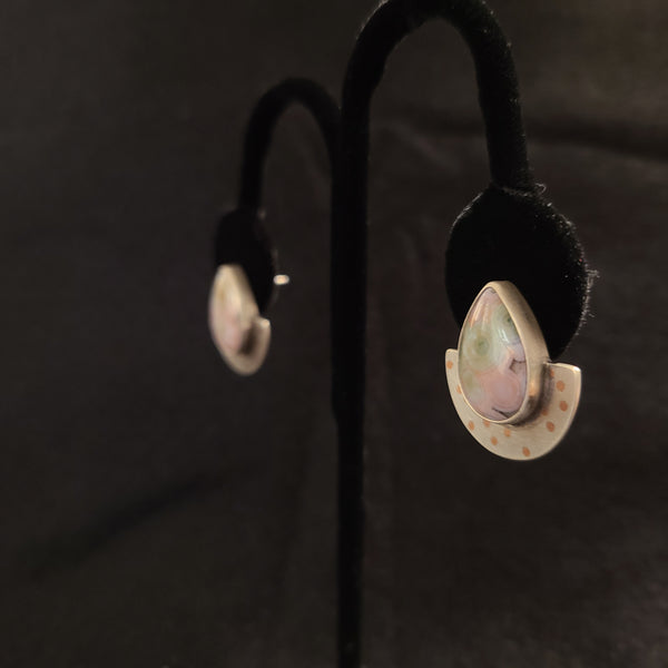 MeritMade - Earrings - Polka Dot Posts w/ Ocean Jasper