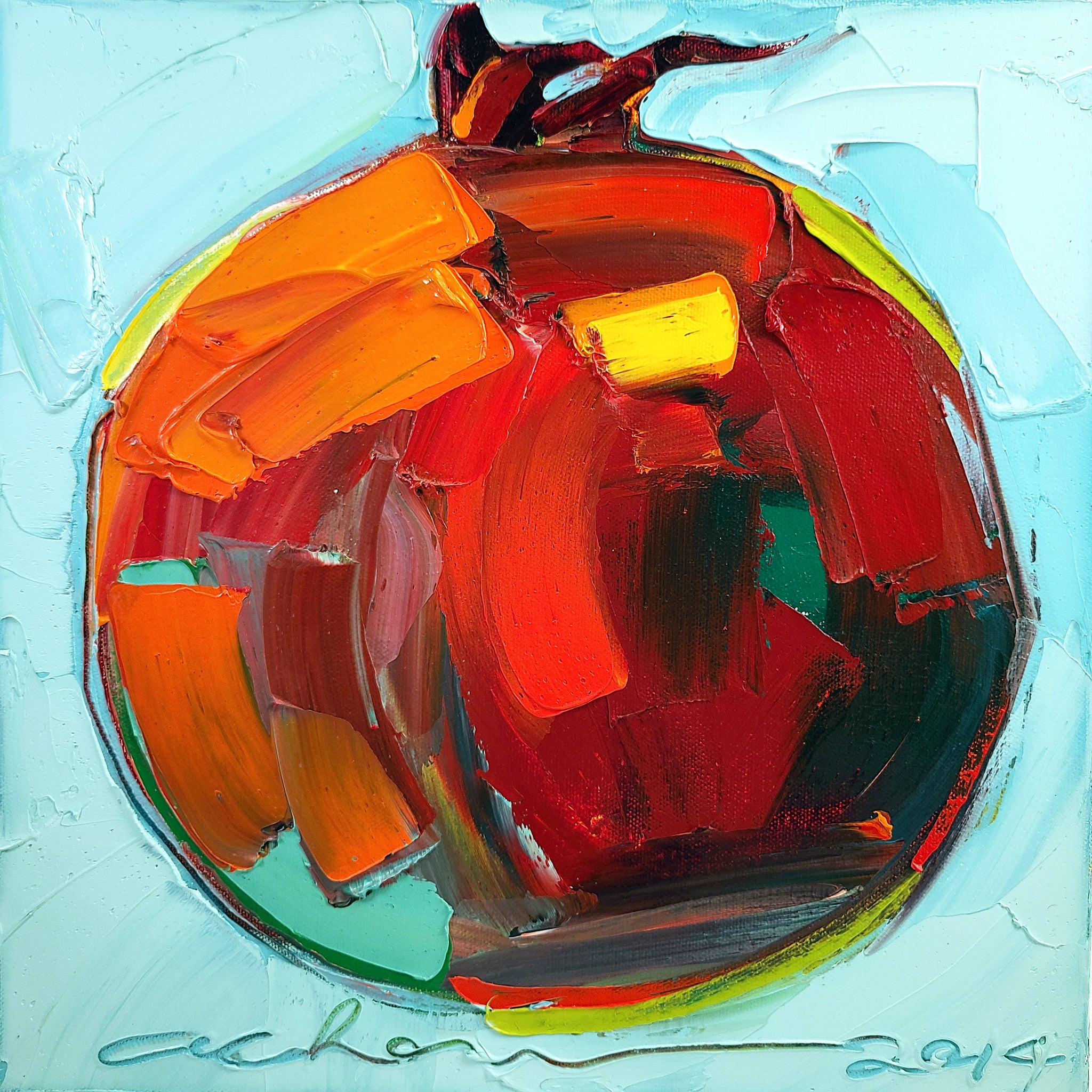 Chow - 12"x12" Oil Painting - "The Power of the Pomegranate"