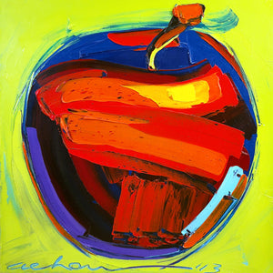 Chow - 12"x12" Oil Painting - "Blazing Apple"
