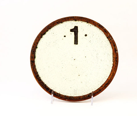 Falter - plate stoneware - white with number 1