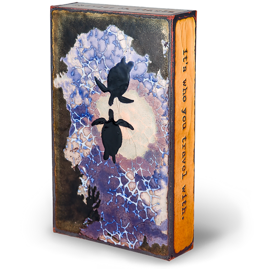 Llew - Spiritiles - Glass Over Copper - "Sea Mate" #222