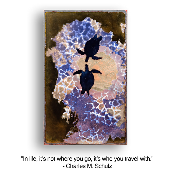 Llew - Spiritiles - Glass Over Copper - "Sea Mate" #222