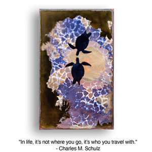 Llew - Spiritiles - Glass Over Copper - "Sea Mate" #222