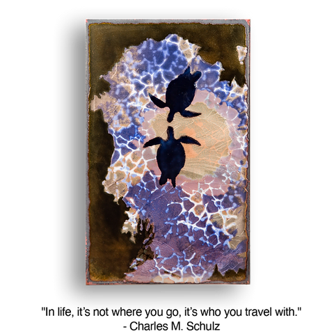 Llew - Spiritiles - Glass Over Copper - "Sea Mate" #222