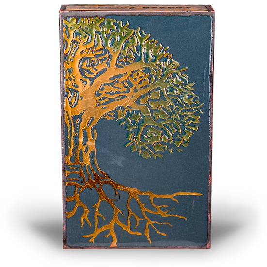 Llew - Spiritiles - Glass Over Copper - "Family Tree" #223