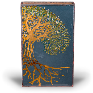 Llew - Spiritiles - Glass Over Copper - "Family Tree" #223